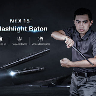 New! NEX 15″ Flashlight Baton, Your Personal Guard!