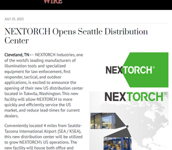 NEXTORCH Opens Seattle Distribution Center | Tactical Wire Feature